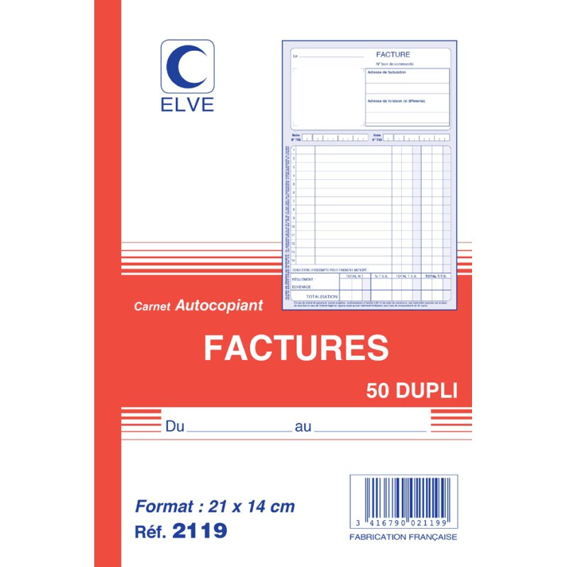 ELVE point de collecte factures, adhésif en haut, 210 × 140 mm, 10 pièces
