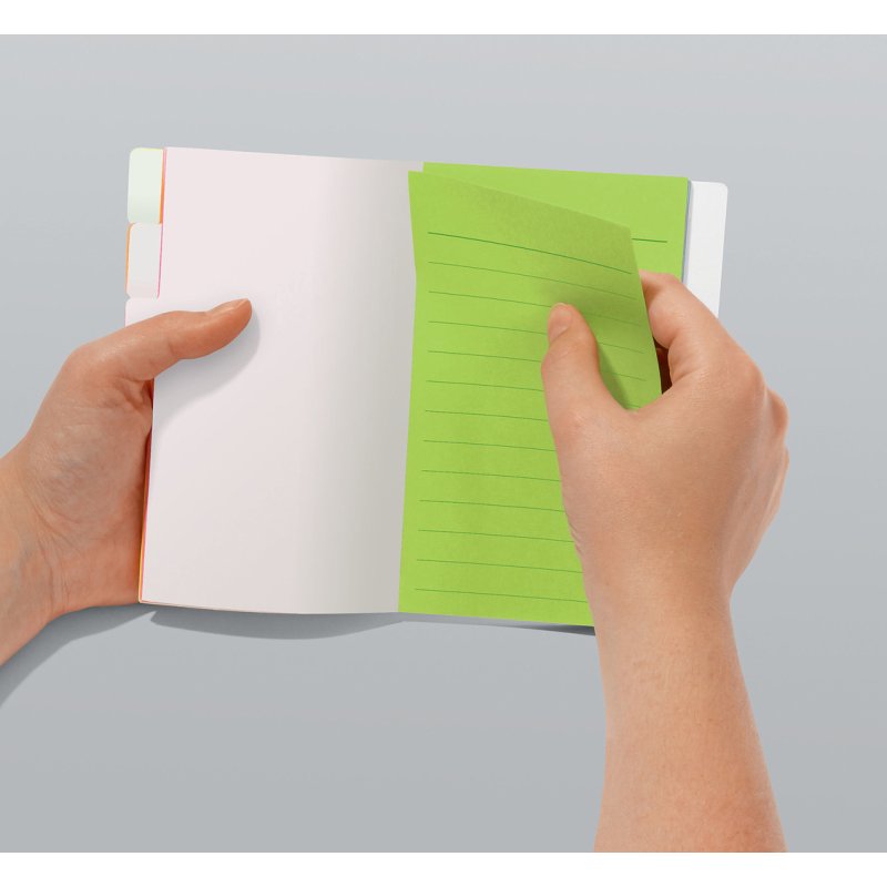 Sigel Tab Marker Notes bloc-notes adhésifs, 100×148 mm, jaune/rose/vert, 42 feuilles
