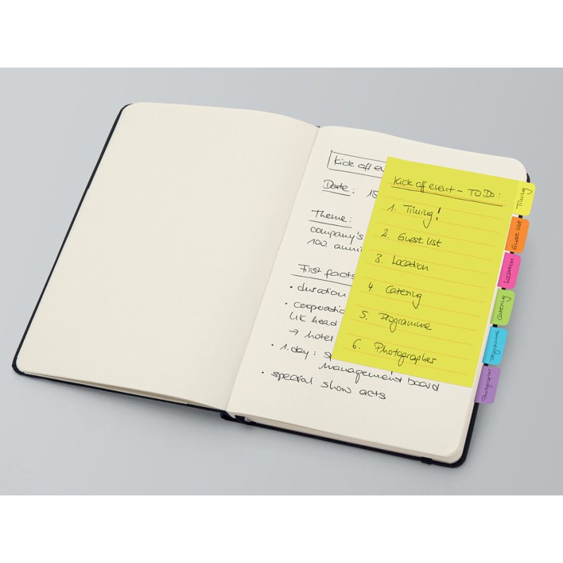 Sigel Tab Marker Notes bloc-notes adhésifs, 100×148 mm, jaune/rose/vert, 42 feuilles