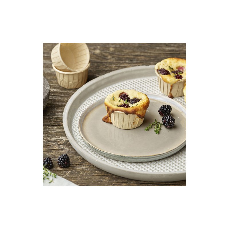 PAPSTAR moules de cuisson ronds cellulose, marron, 105 ml, 50 pièces
