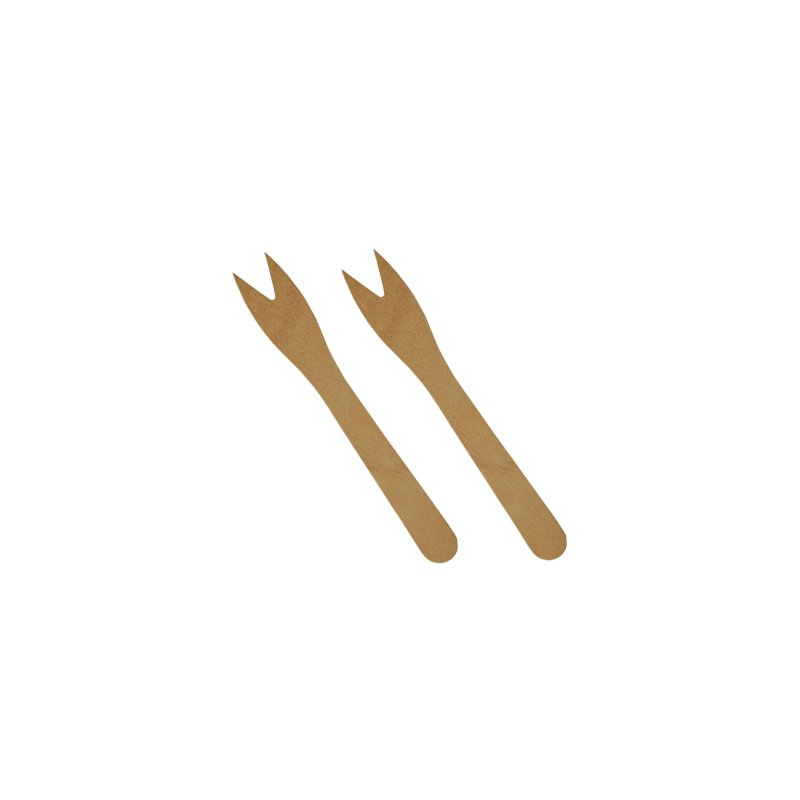 PAPSTAR Fourchettes à frites bois de bouleau pur, 121 mm, biodégradable, 500 pièces