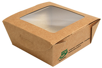 PAPSTAR delicatessenbak 'pure', vierkant, 350 ml, bruin, 40 stuks