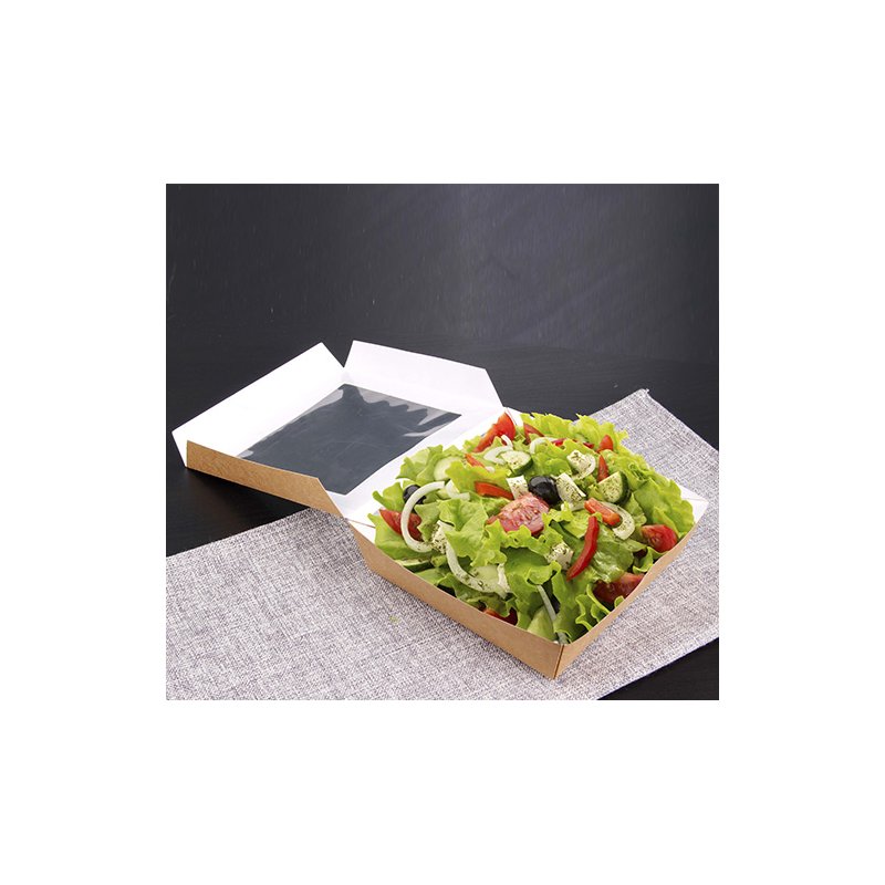 PAPSTAR boîte gastronomie carrée, 750 ml, marron, 25 pièces
