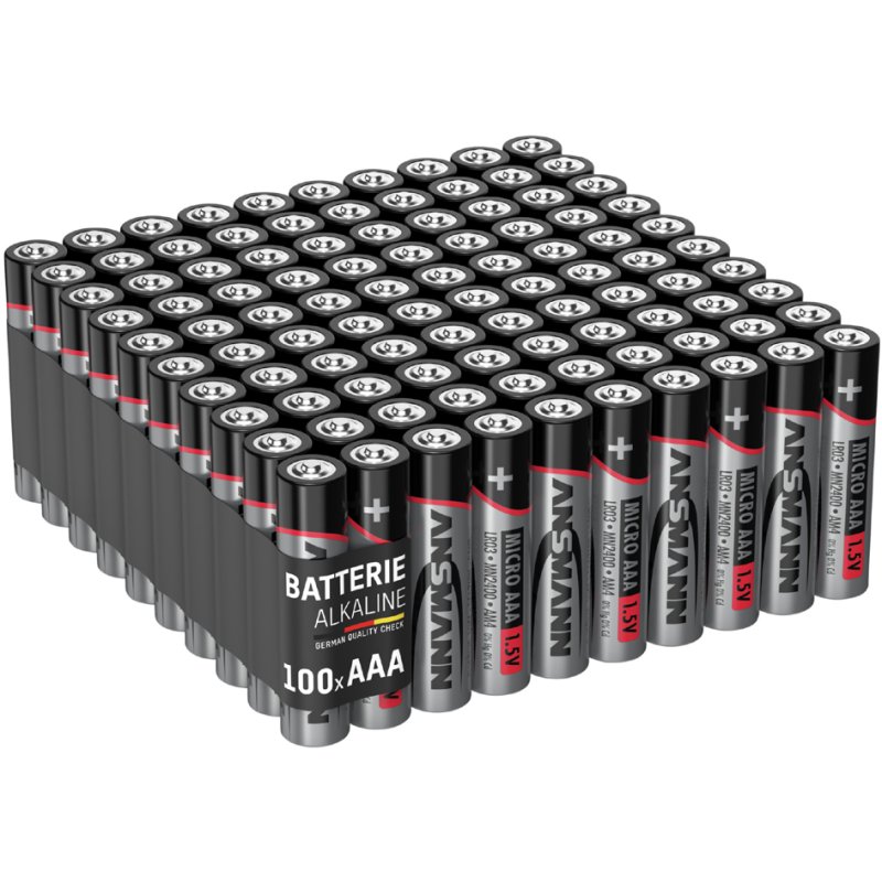 ANSMANN alkaline batterijen AAA, LR03 1,5 V, 1.200 mAh, 100 stuks
