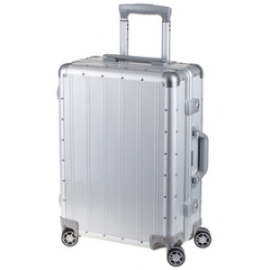 Aluminium trolley, mat zilverkleurig.