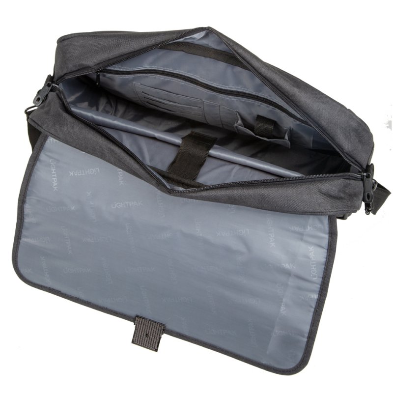 LiGHTPAK serviette polyester, anthracite, compartiment laptop, 340×120×430 mm