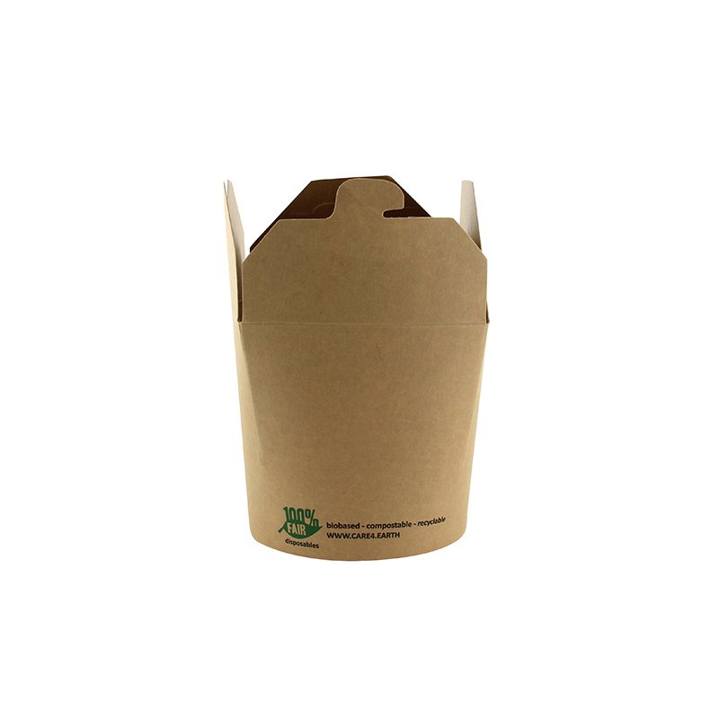 PAPSTAR boîte à snack carrée, 470 ml, marron, 25 pièces