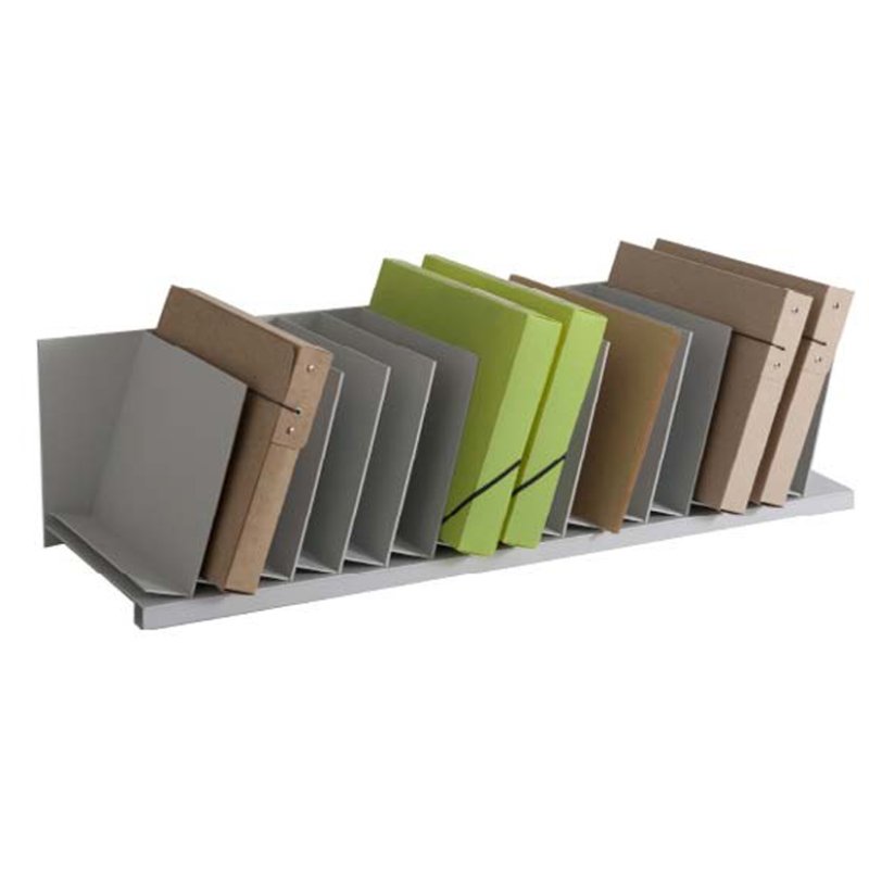 PAPERFLOW schuine sorteerlade, polystyreen, 15 vakken, grijs