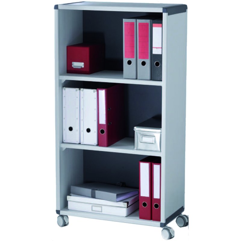 PAPERFLOW chariot roulant, 2 compartiments, gris/anthracite, polystyrène