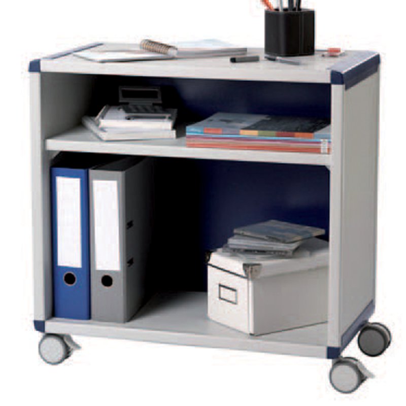PAPERFLOW chariot roulant, 2 compartiments, gris/anthracite, polystyrène