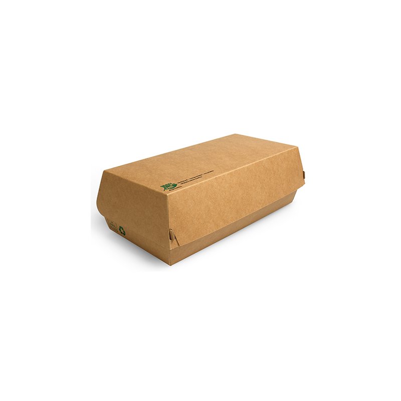 PAPSTAR boîte à baguette pure, marron, 220×105×75 mm, biodégradable, 25 pièces