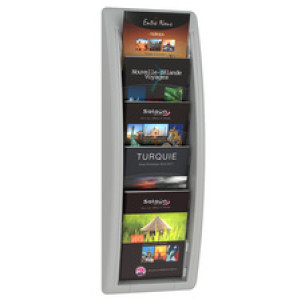 PAPERFLOW wandbrochurehouder Quick fit, A5, grijs, 5 vakken