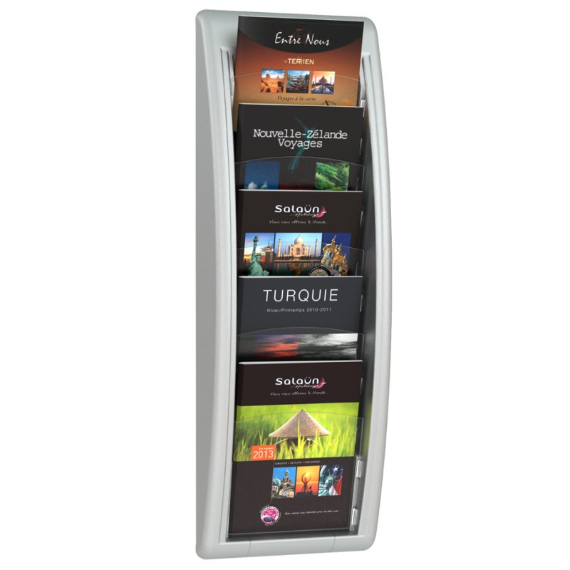 PAPERFLOW wandfolderhouder Quick fit, A5, zwart, 5 vakken
