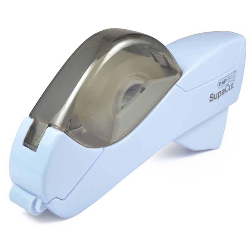 RAPESCO distributeur de ruban adhésif SupaCut, automatique, bleu clair, 2 rouleaux inclus