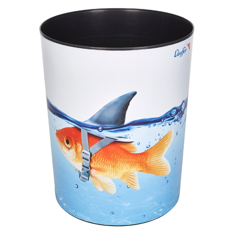 Läufer waste bin great white shark design, 13 litres, PP
