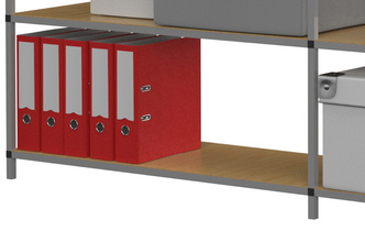 PAPERFLOW bureaurek Tubeco, 6 legplanken, grijs, 100×34×200 cm