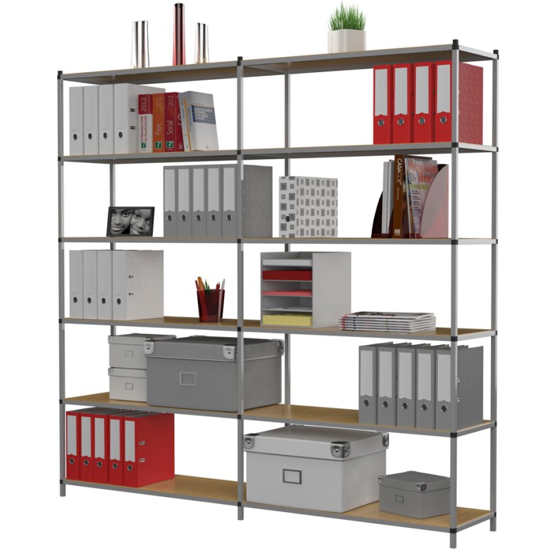 PAPERFLOW Caissons de bureau Tubeco, 6 tablettes, gris