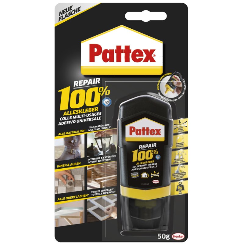 Pattex colle universelle 100% Repair, transparent, tube 50 g