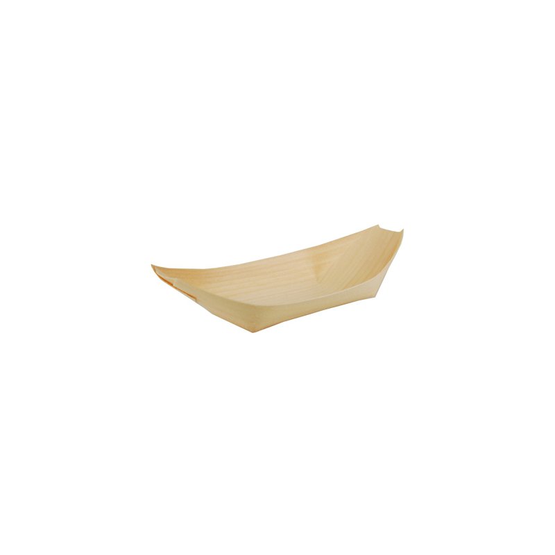 PAPSTAR barquettes amuse-bouche bois de sapin, 110 × 65 mm, 50 pièces