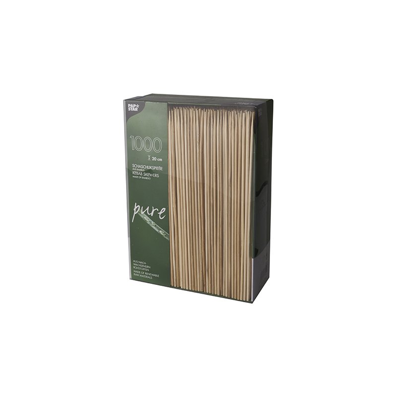 PAPSTAR shashlik skewers, natural, 1000 pieces