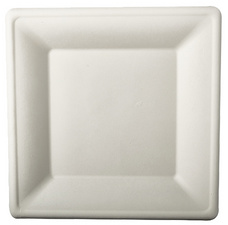 PAPSTAR suikerriet borden vierkant, 260×260 mm, wit, 12 stuks