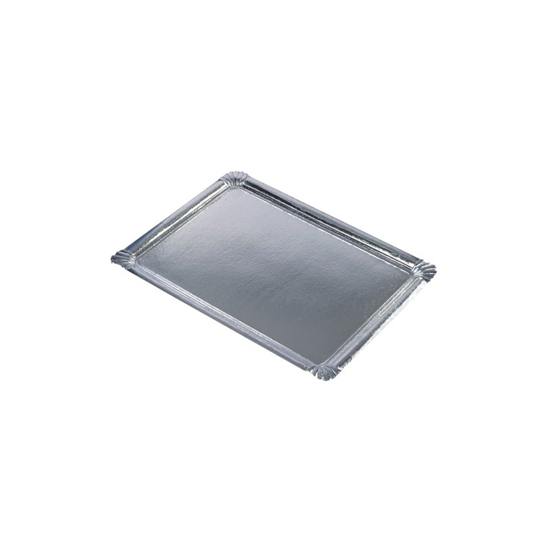 STARPAK serveerplateau, zilver, PET-gecoat, 10 stuks