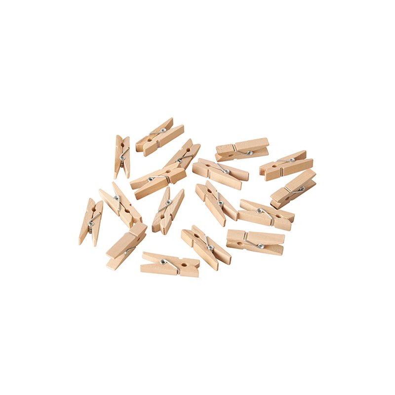 PAPSTAR mini clothes pegs wood natural, 7 mm, 100 pieces