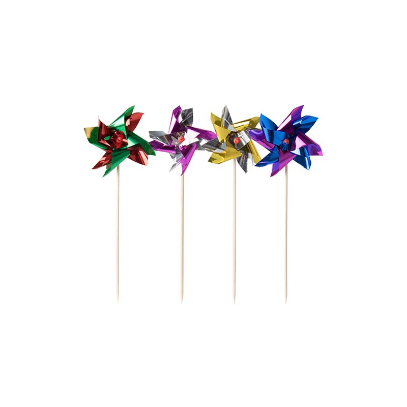 PAPSTAR piques à cocktail Moulin à vent, couleurs assorties, 175 mm, 100 pièces