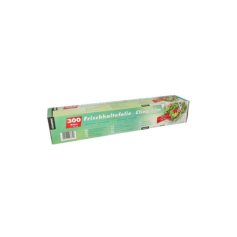 STARPAK huishoudfolie, 300 mm breed, transparant, 300 m