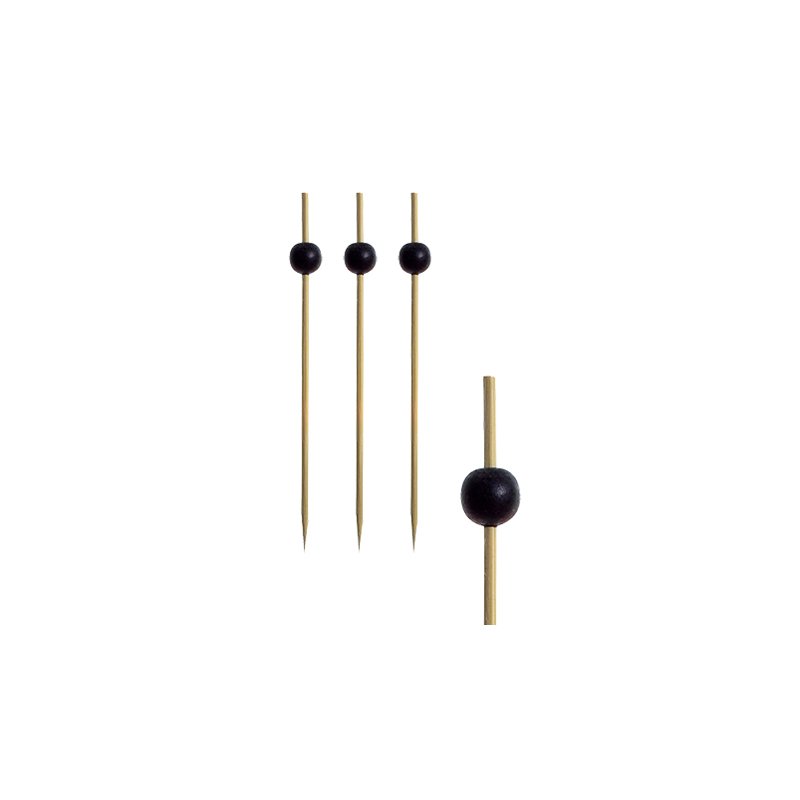 PAPSTAR bamboo picks with black bead, 250 pieces