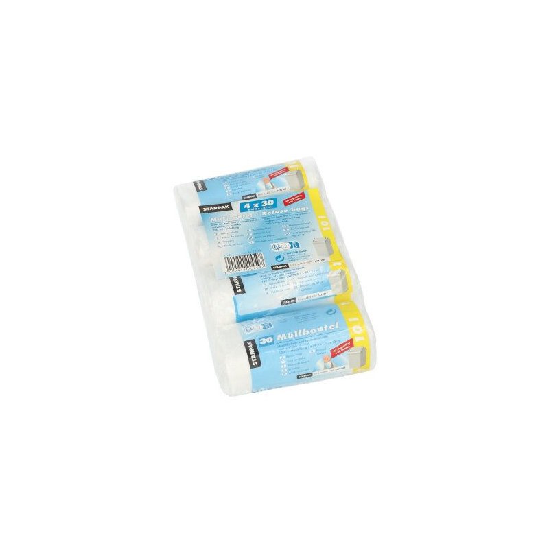 STARPAK sacs poubelle HDPE, 60 litres, blanc, 100 pièces
