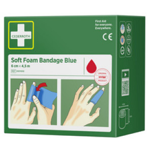 Cederroth zacht schuimverband, blauw, 60 mm × 4,5 m, zelfklevend