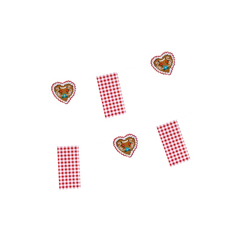 PAPSTAR guirlande Fête Alpine, rouge/blanc, papier, 4 m