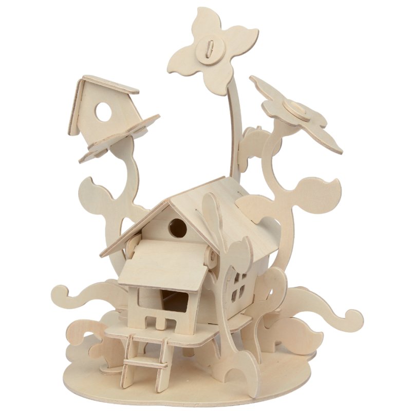 Marabu KiDS 3D puzzel Feeënhuis, 43 stuks, sperrhouten bouwset