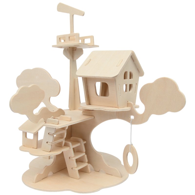 Marabu KiDS 3D puzzel Boomhut, 37 stuks, sperrenhout, 280×260 mm