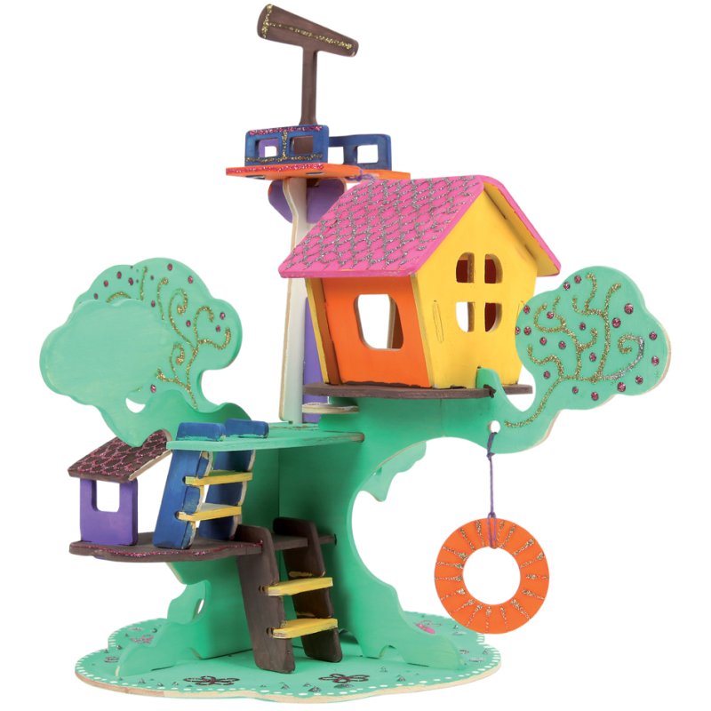Marabu KiDS 3D puzzel Boomhut, 37 stuks, sperrenhout, 280×260 mm