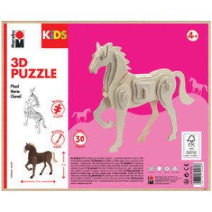 Marabu KiDS 3D puzzel Paard, 30 stuks, sperrenhout, 180×160 mm