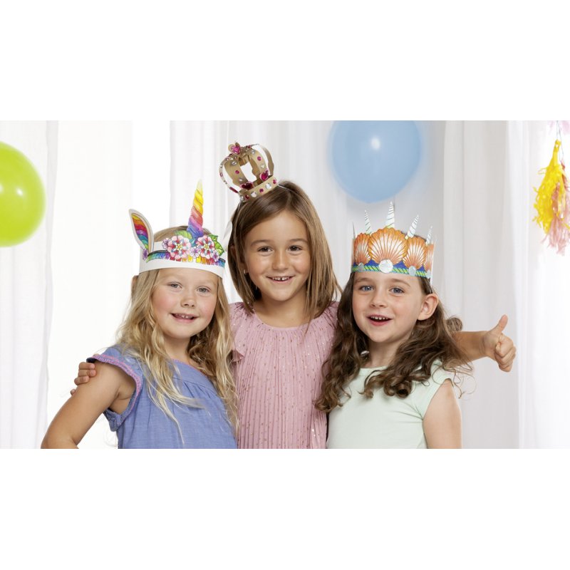 folia kinderhoedenset Sprookjes, karton 250 g/m², wit, 3 stuks