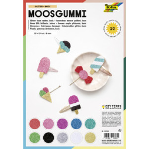 folia glittermosrubber vellen, niet zelfklevend, 200×290 mm, 10 stuks