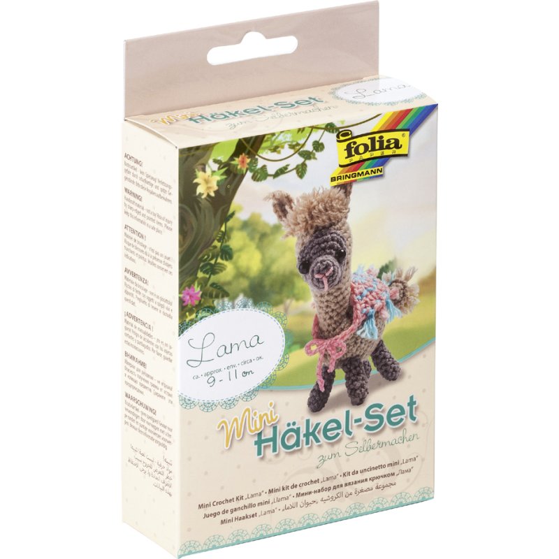 folia mini haakset Lama, compleet, met naald en wol