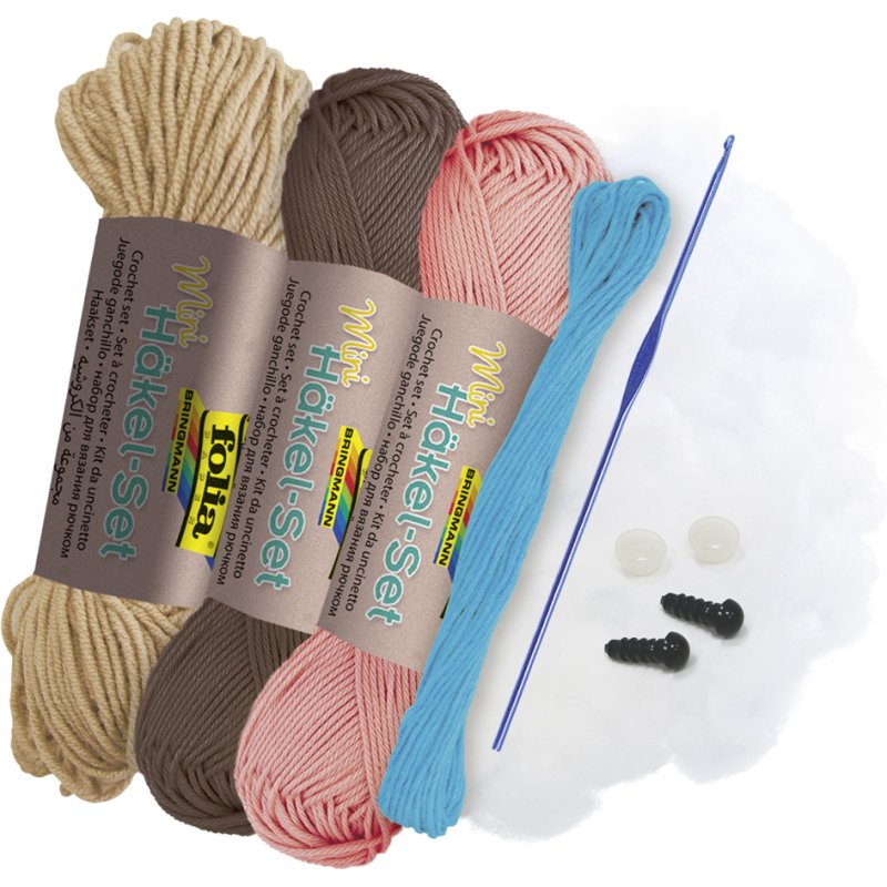 folia mini haakset Lama, compleet, met naald en wol