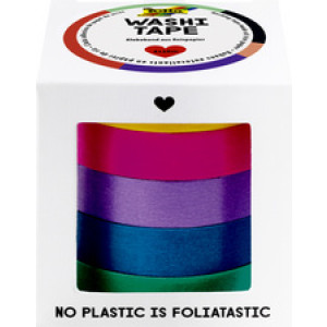 folia washi tape UNI PASTELL, decoratief, 5-delig set, 10 mm × 10 m