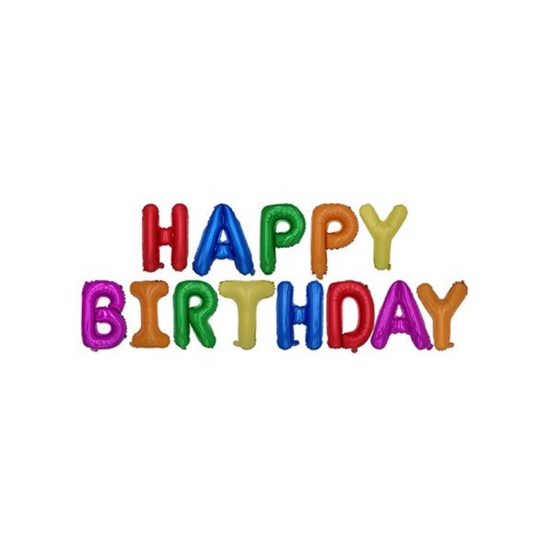 PAPSTAR folieballonset Happy Birthday, goud, PET-folie, herbruikbaar