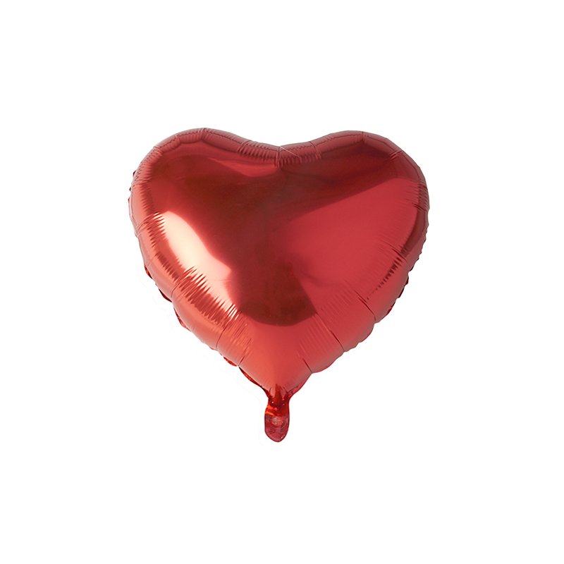 PAPSTAR ballon en aluminium cœur, rouge, réutilisable, 45 cm