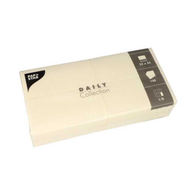 PAPSTAR serviettes de bistro, blanc, 32×32 cm, 150 pièces