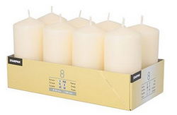 STARPAK stomp kaarsen, diameter 50 mm, crème, 8 stuks