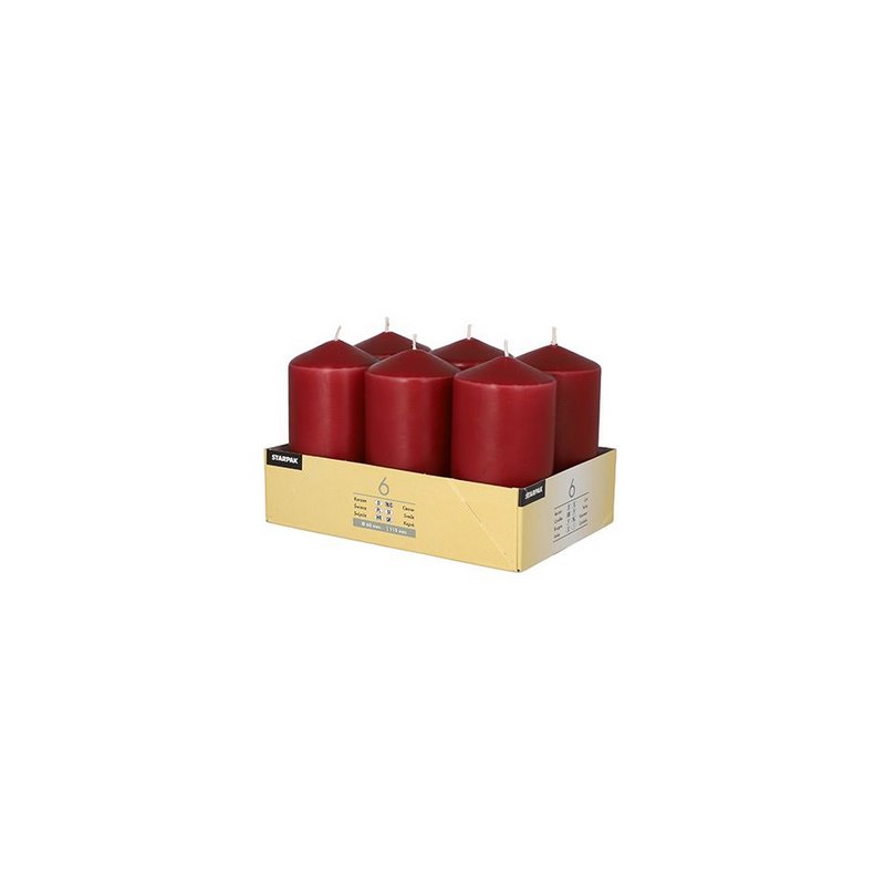 STARPAK bougie bloc, blanc, diamètre 60 mm, 6 pièces