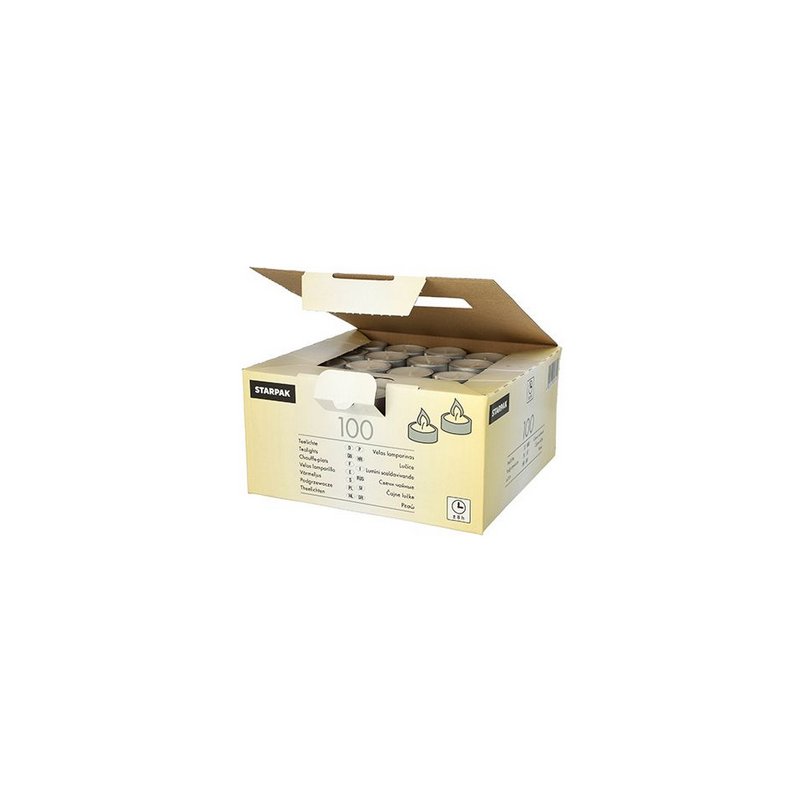 STARPAK bougies chauffe-plat, blanc, diamètre 38 mm, 100 pièces