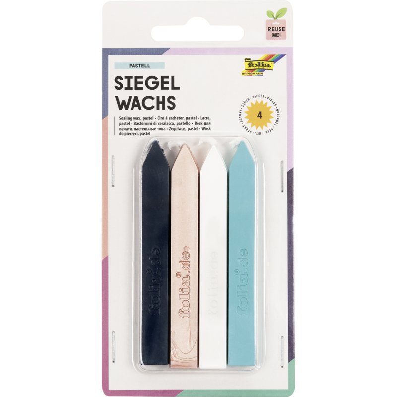 folia lakzegels CLASSIC, rood/goud/zilver, 4 stuks