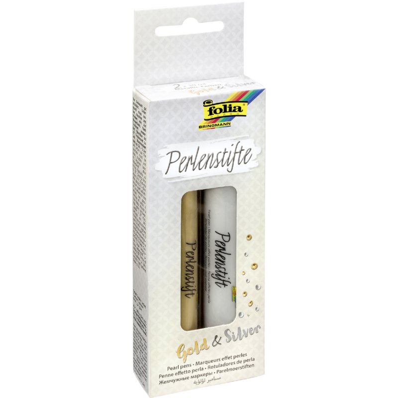 folia parelstiften Neon, neonroze en neongeel, 30 ml, set van 2